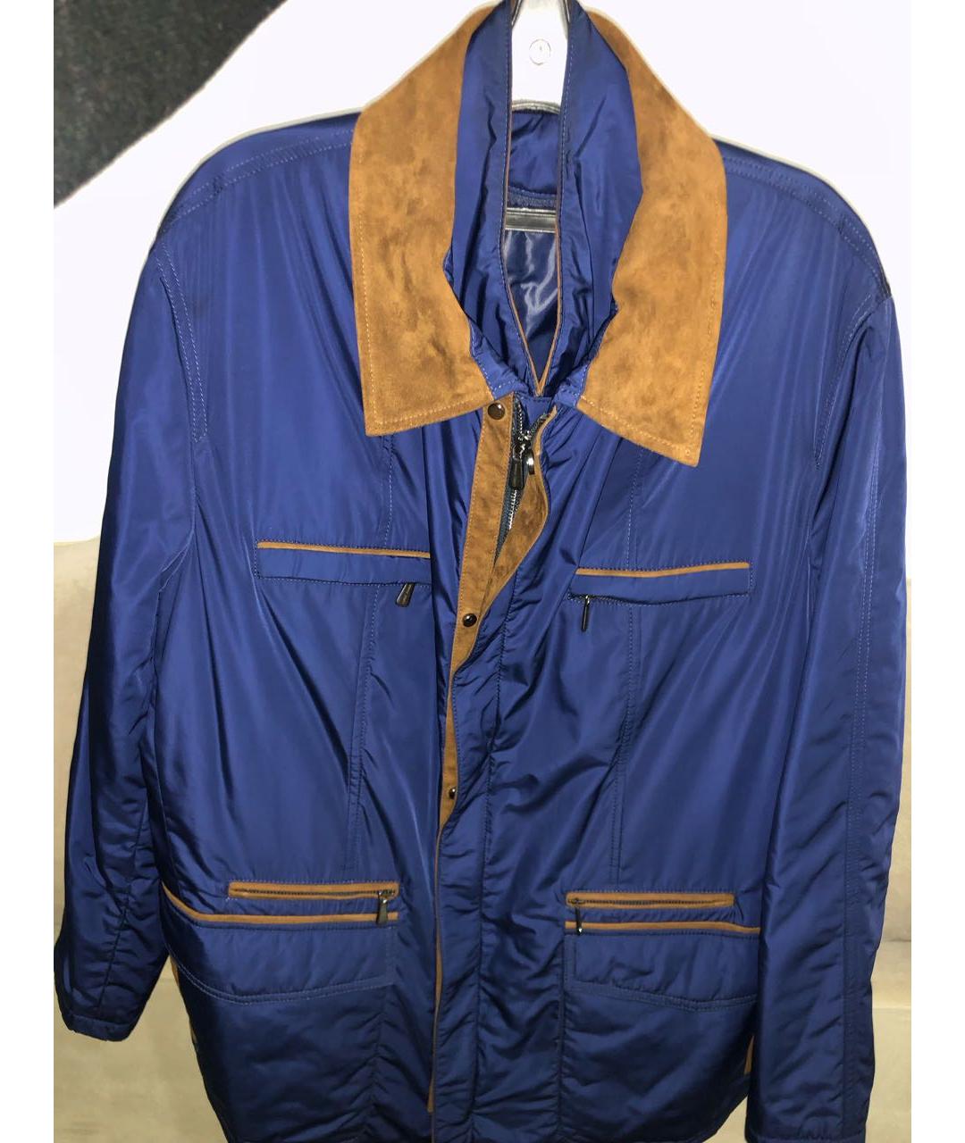 LORO PIANA Темно-синяя полиэстеровая куртка, фото 4