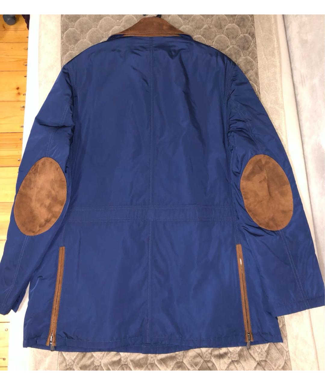 LORO PIANA Темно-синяя полиэстеровая куртка, фото 3