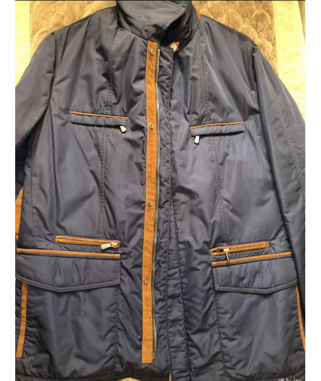 LORO PIANA Темно-синяя полиэстеровая куртка, фото 2