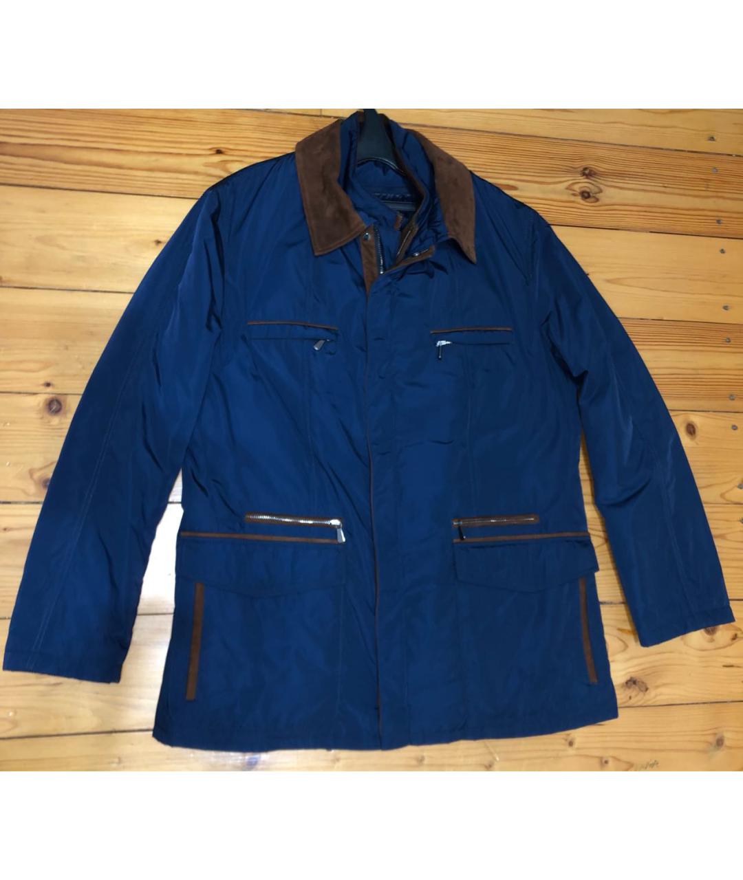 LORO PIANA Темно-синяя полиэстеровая куртка, фото 6