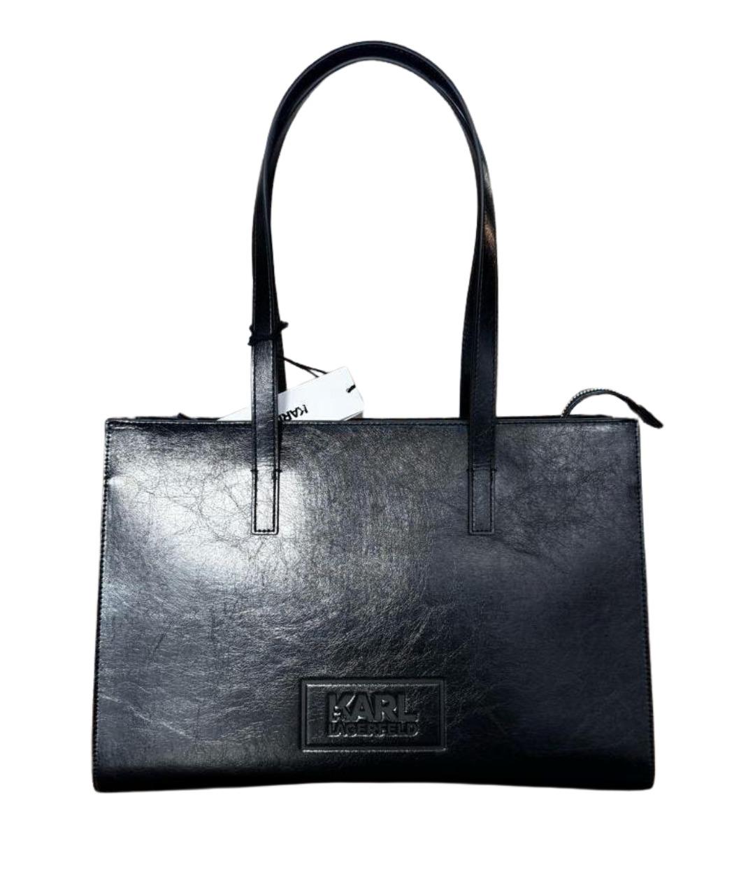 KARL LAGERFELD Черная сумка тоут из искусственной кожи, фото 1