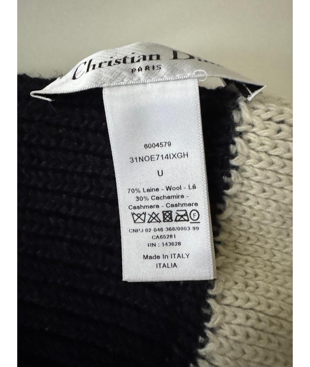 CHRISTIAN DIOR Темно-синяя шерстяная шапка, фото 3