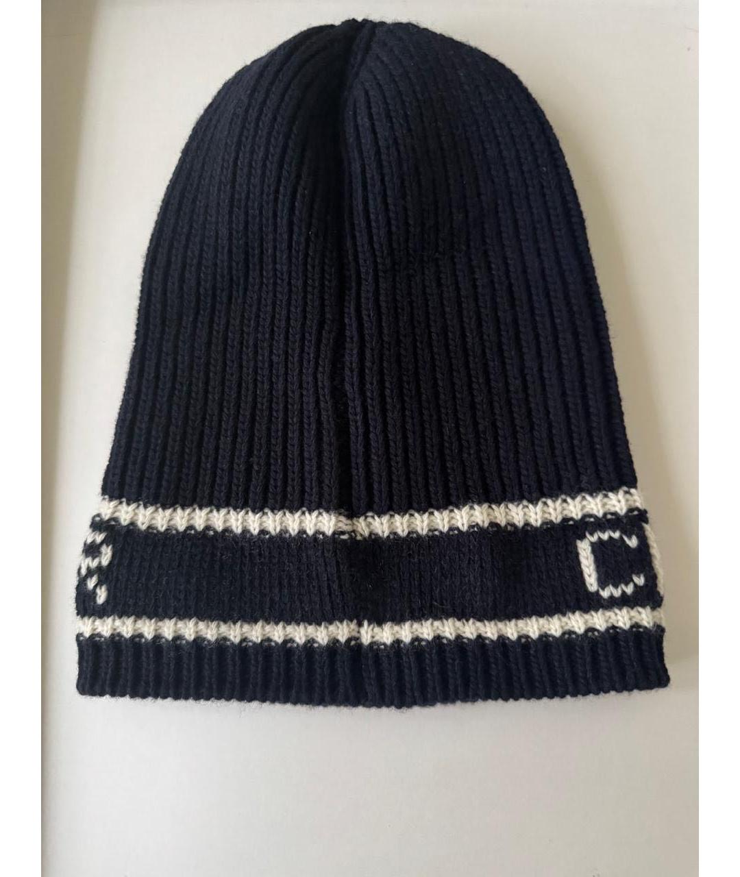 CHRISTIAN DIOR Темно-синяя шерстяная шапка, фото 2