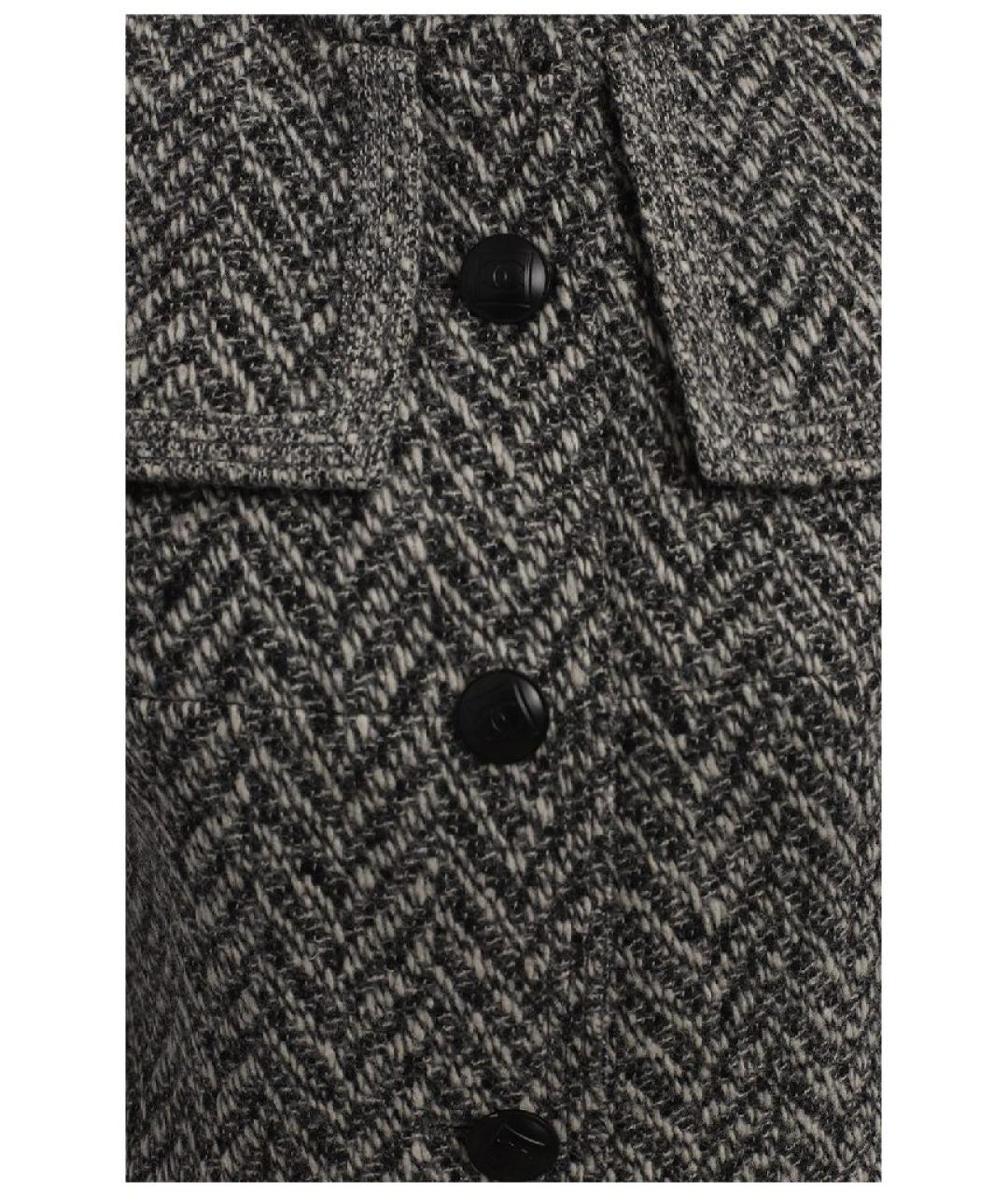 CHANEL Серое шерстяное пальто, фото 3