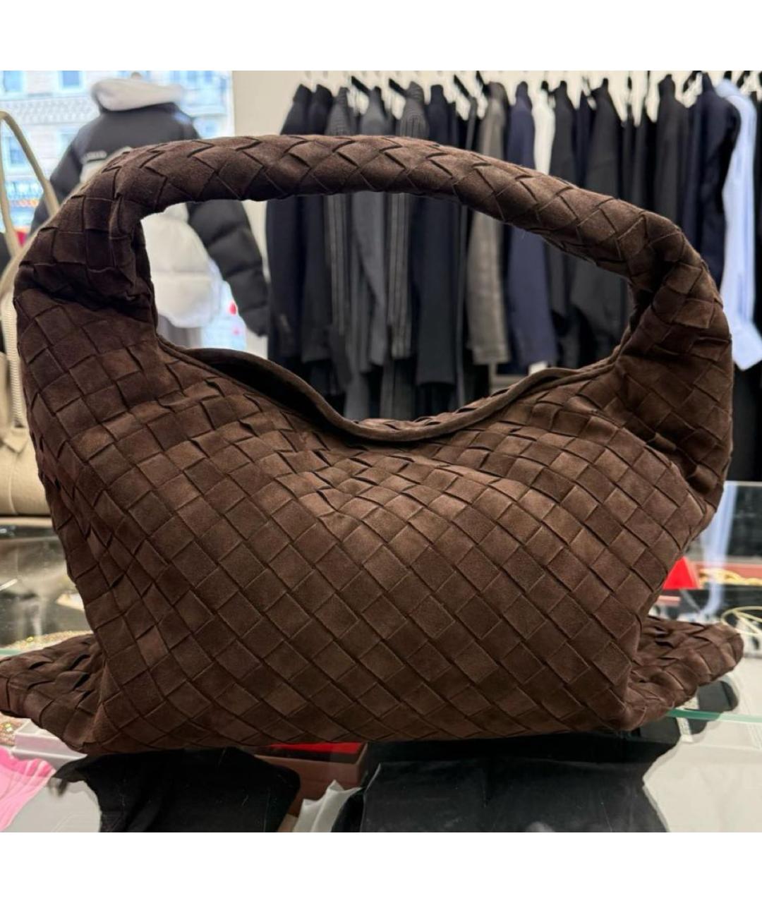 BOTTEGA VENETA Коричневая замшевая сумка через плечо, фото 5