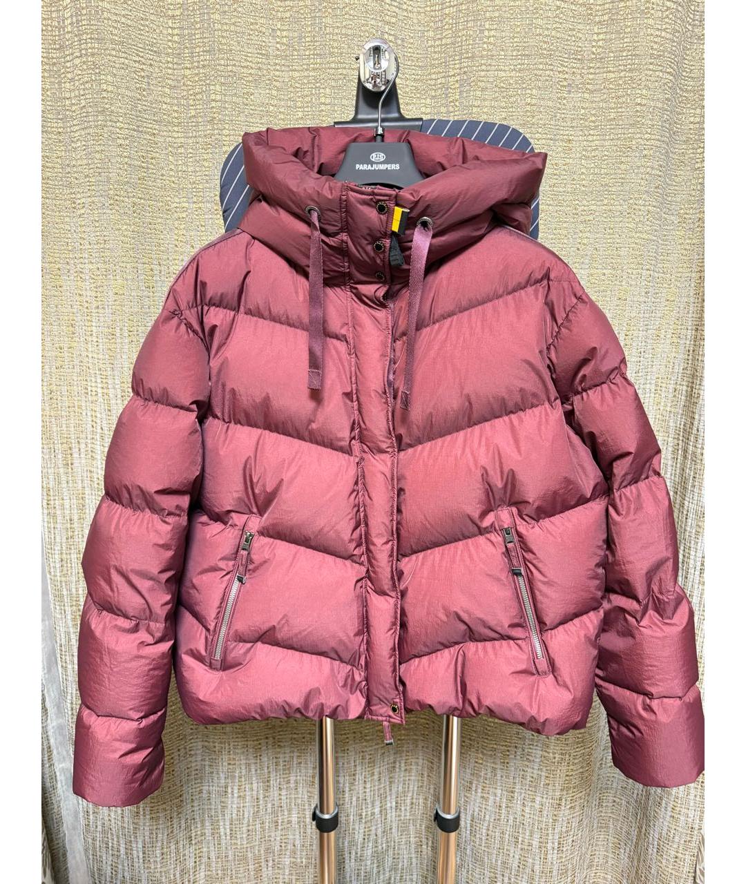 PARAJUMPERS Бордовый полиэстеровый пуховик, фото 5