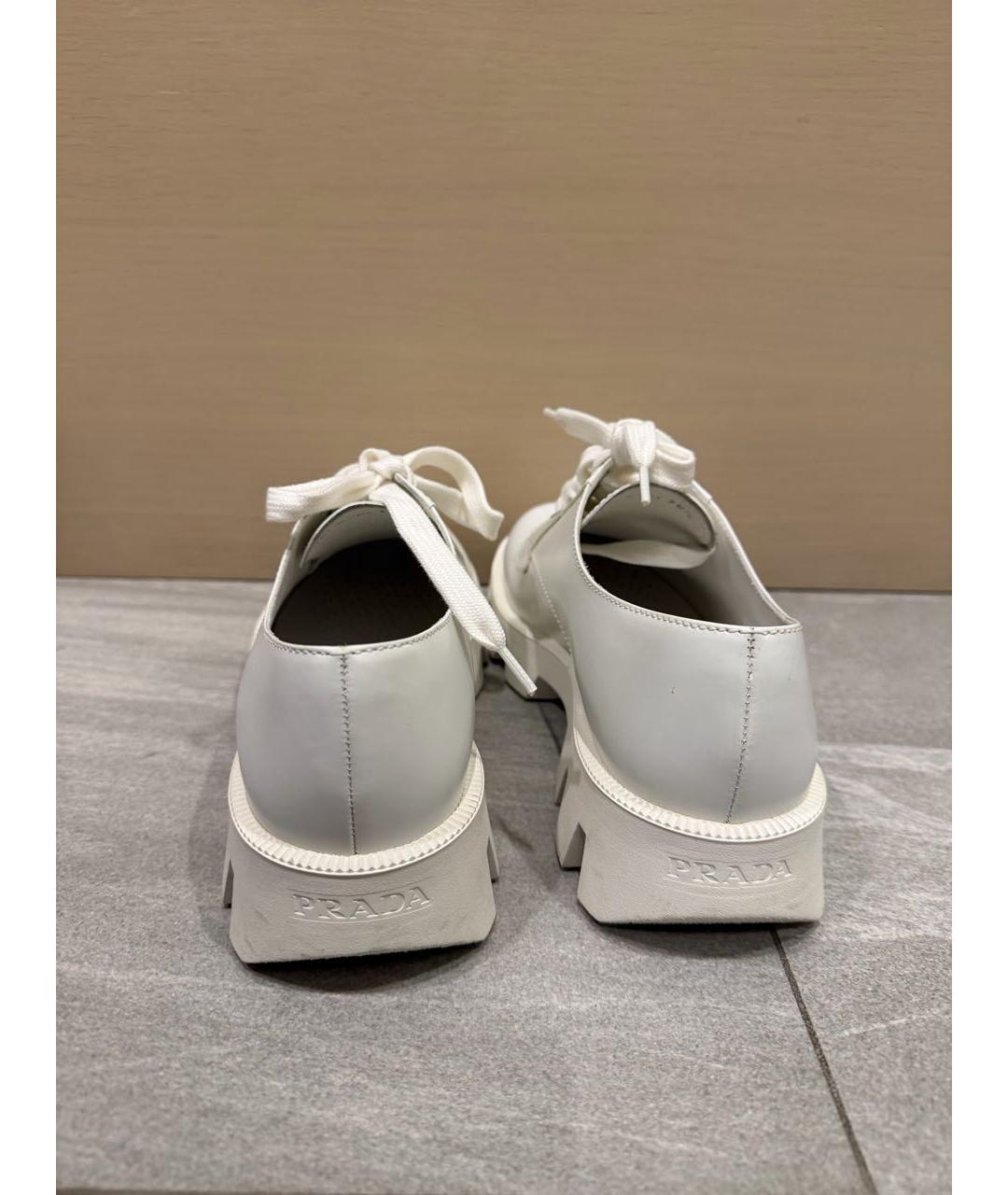 PRADA Белые кожаные брогги и оксфорды, фото 3