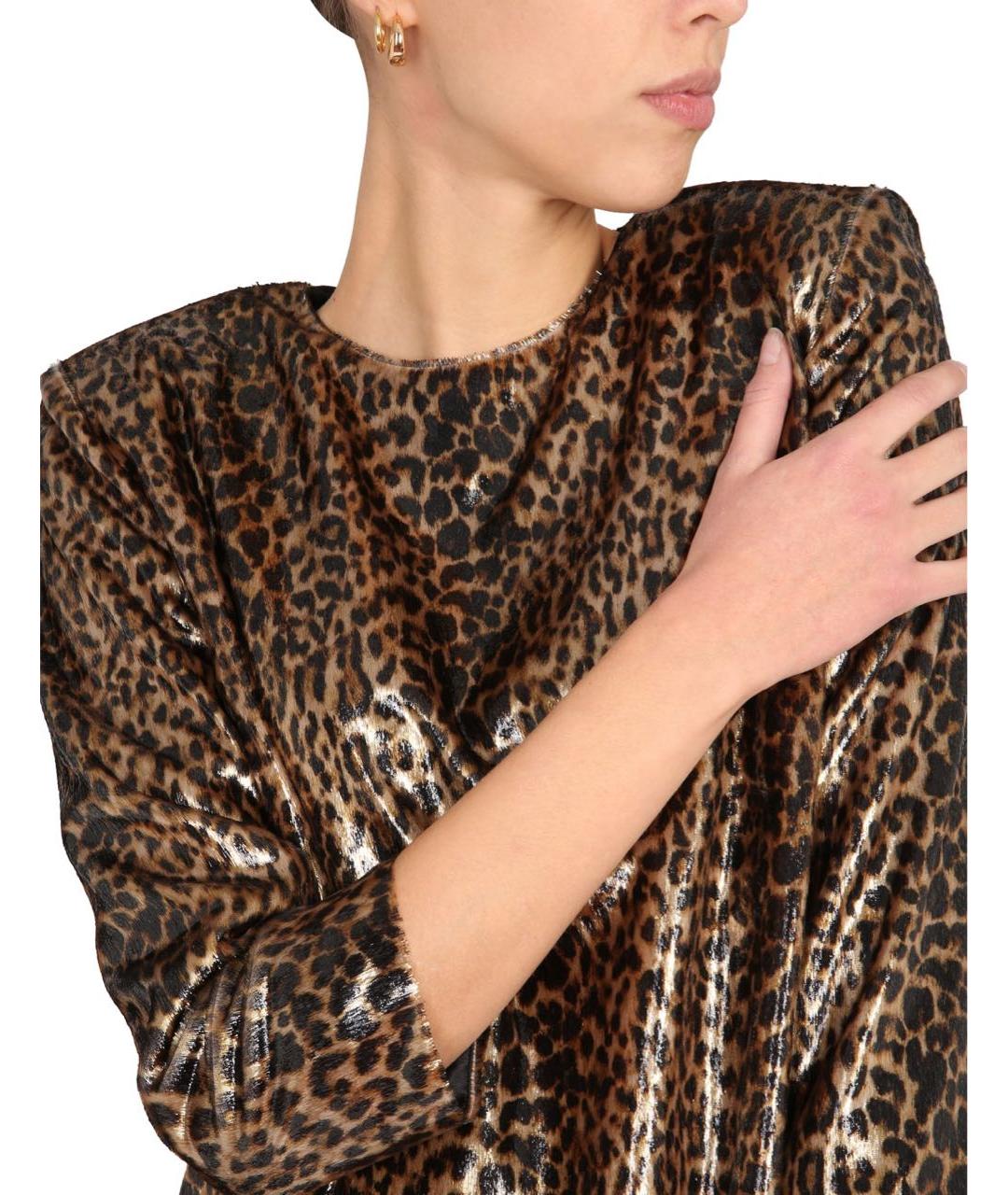 SAINT LAURENT Коричневое полиэстеровое платье, фото 6