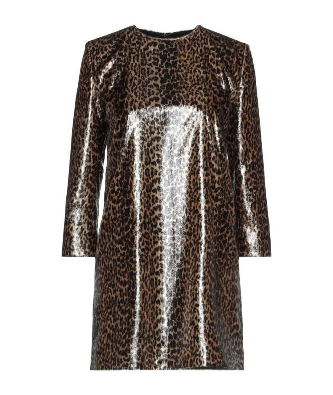 SAINT LAURENT Коричневое полиэстеровое платье, фото 1