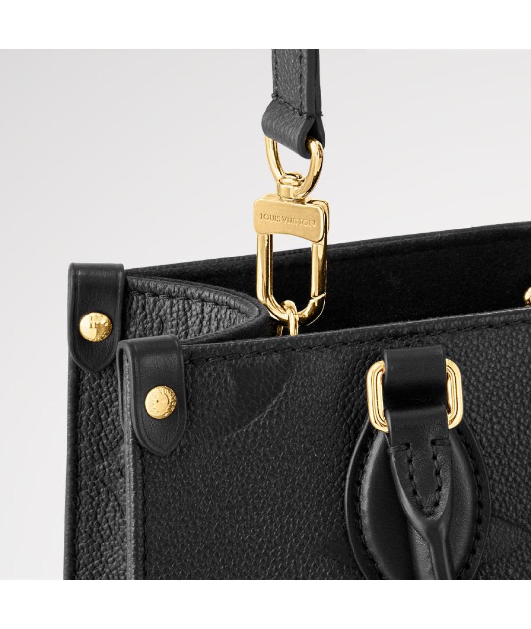 LOUIS VUITTON Черная кожаная сумка тоут, фото 2