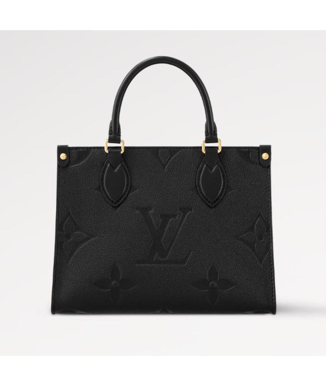 LOUIS VUITTON Черная кожаная сумка тоут, фото 7