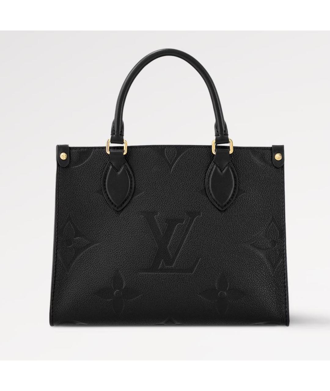 LOUIS VUITTON Черная кожаная сумка тоут, фото 8