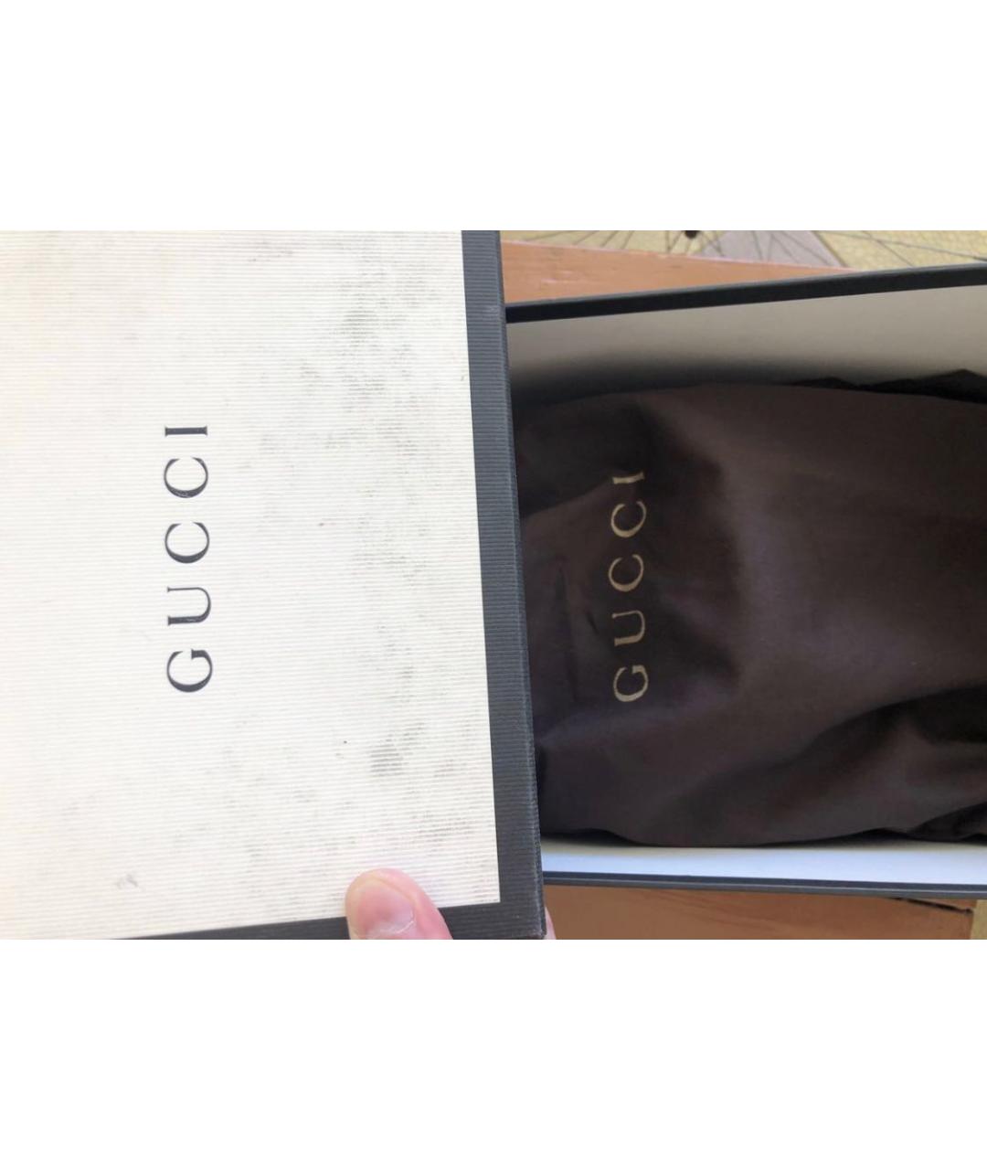 GUCCI Коричневые замшевые туфли, фото 5