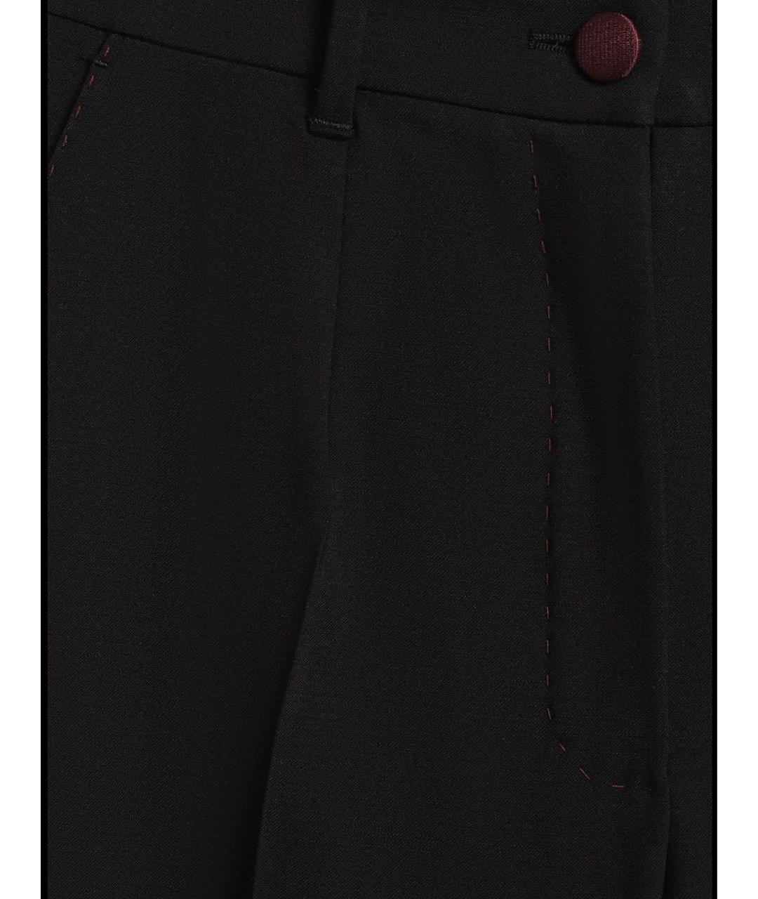 DOLCE&GABBANA Черные шерстяные прямые брюки, фото 8