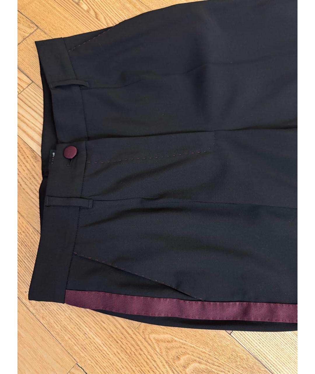 DOLCE&GABBANA Черные шерстяные прямые брюки, фото 2