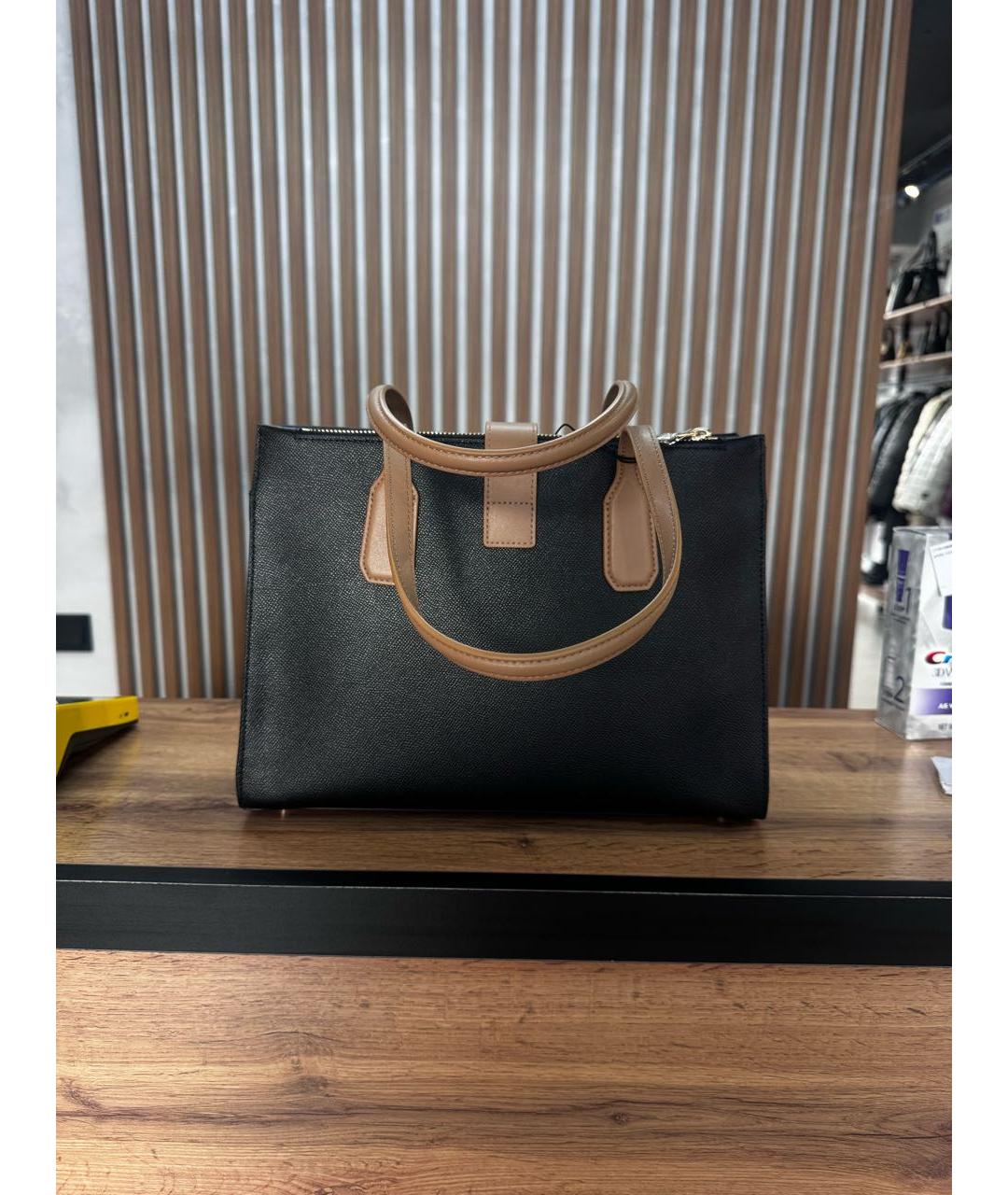 FURLA Черная кожаная сумка тоут, фото 2