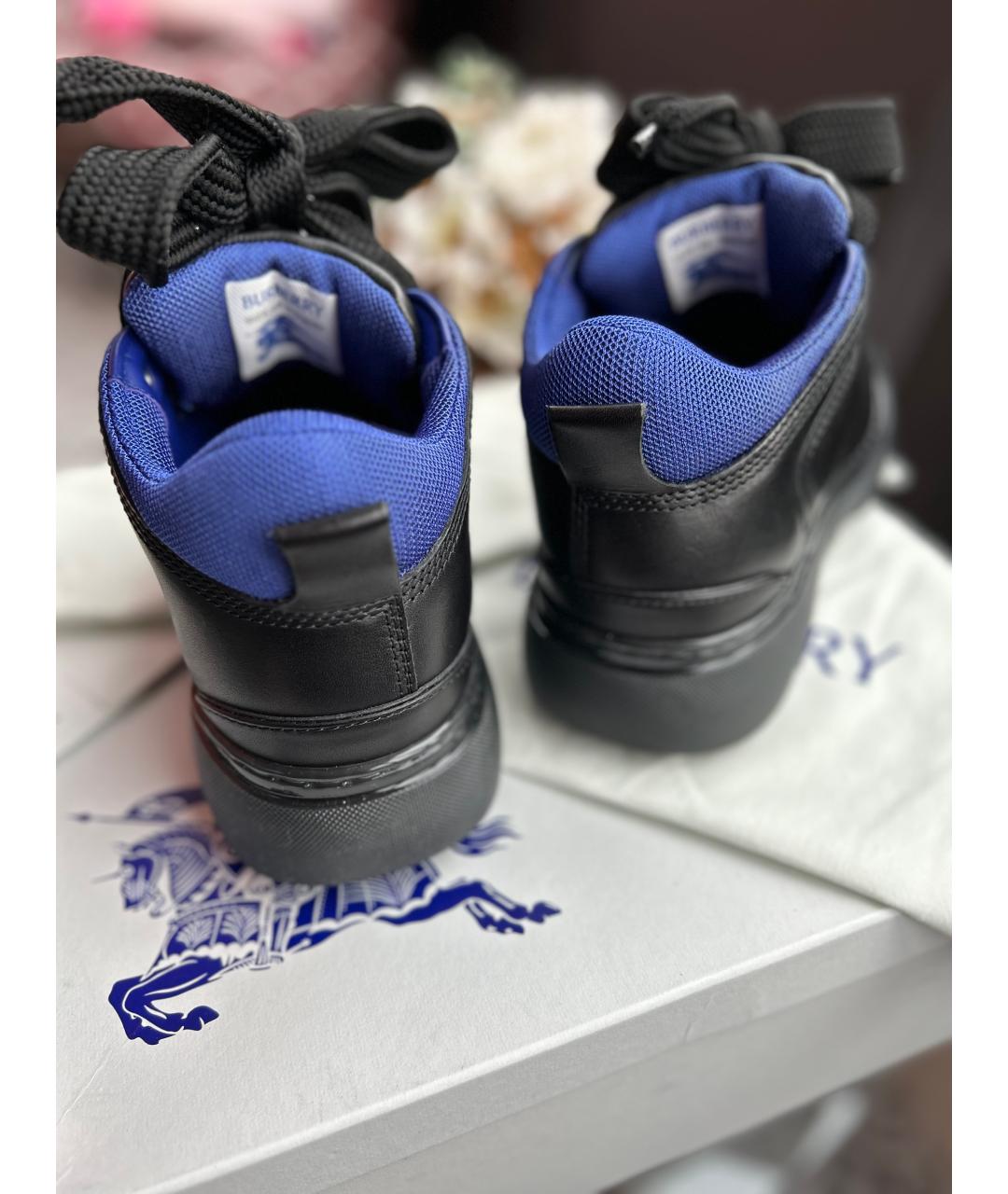 BURBERRY Черные кожаные низкие ботинки, фото 4