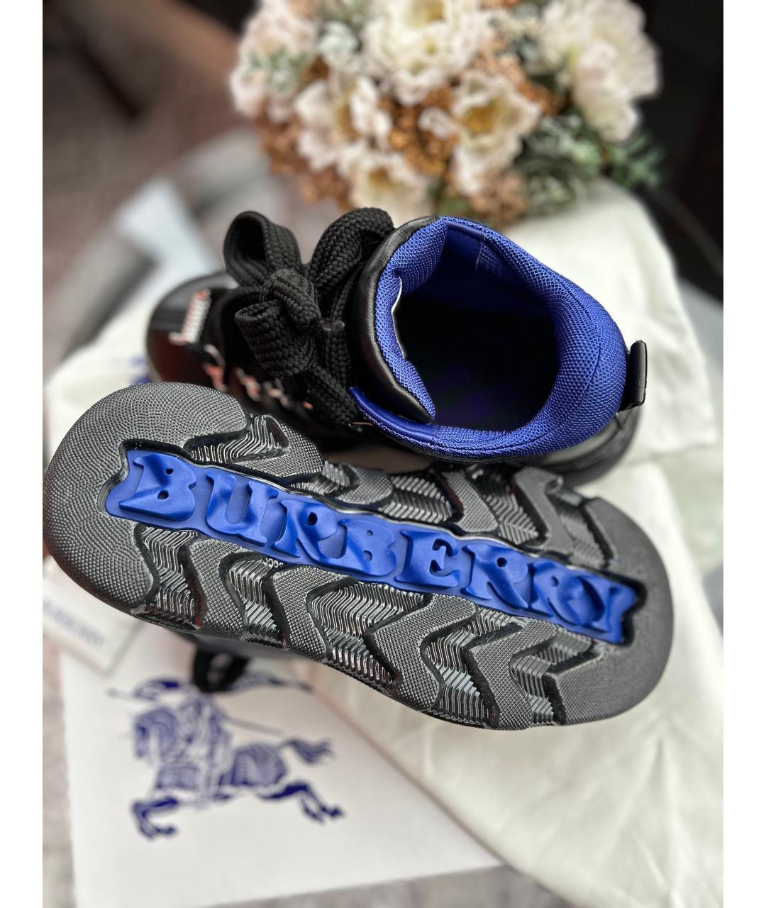 BURBERRY Черные кожаные низкие ботинки, фото 3