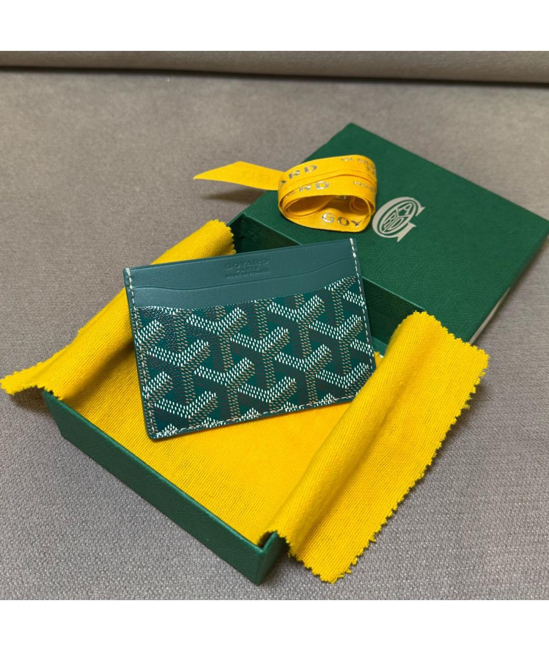 GOYARD Зеленый кожаный кардхолдер, фото 3