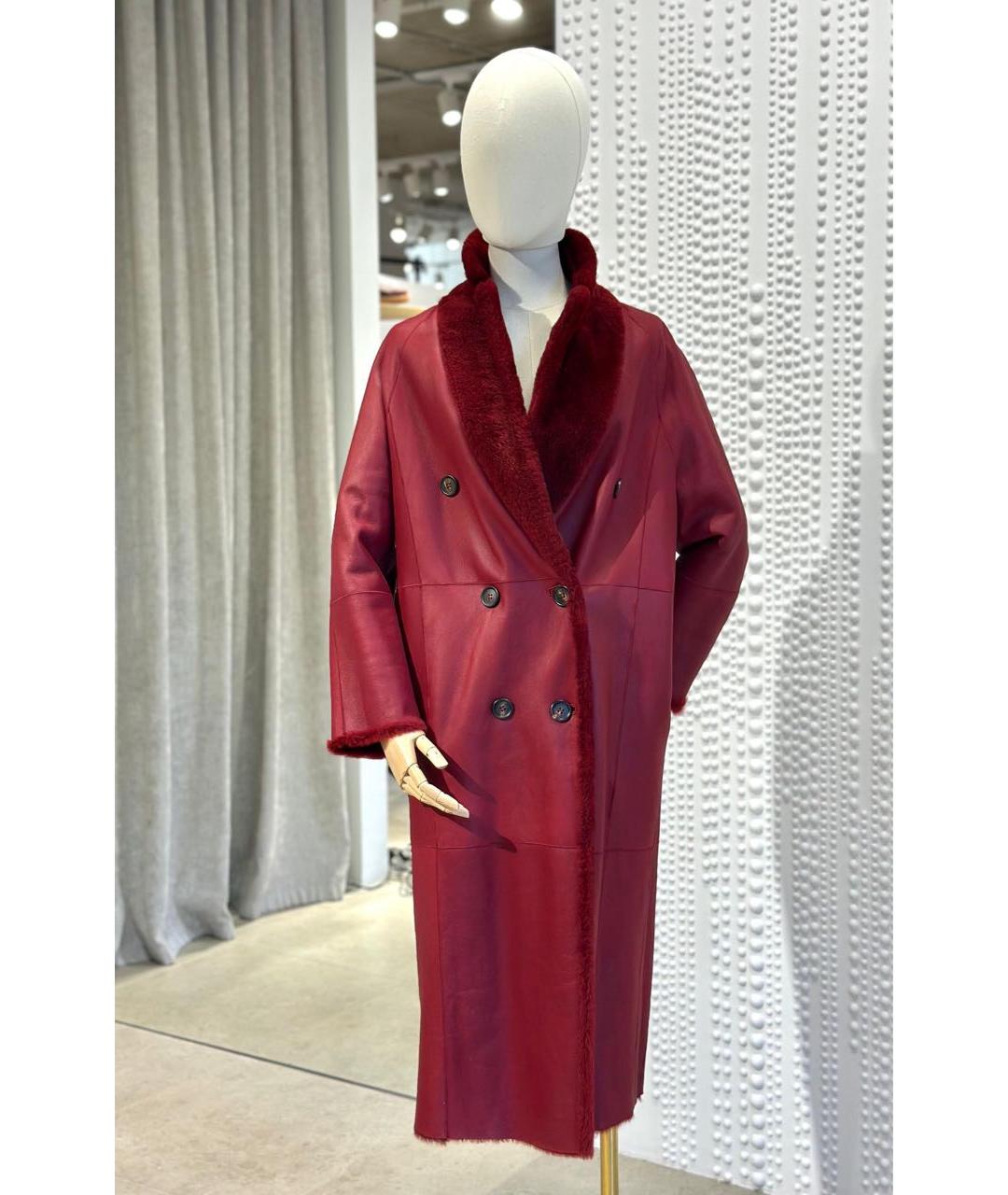 BRUNELLO CUCINELLI Красная меховая дубленка, фото 8