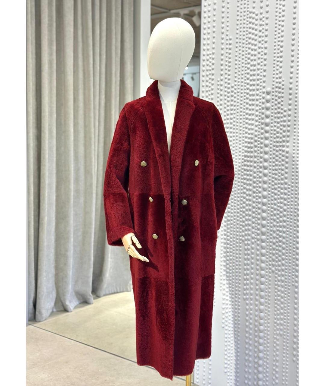 BRUNELLO CUCINELLI Красная меховая дубленка, фото 2