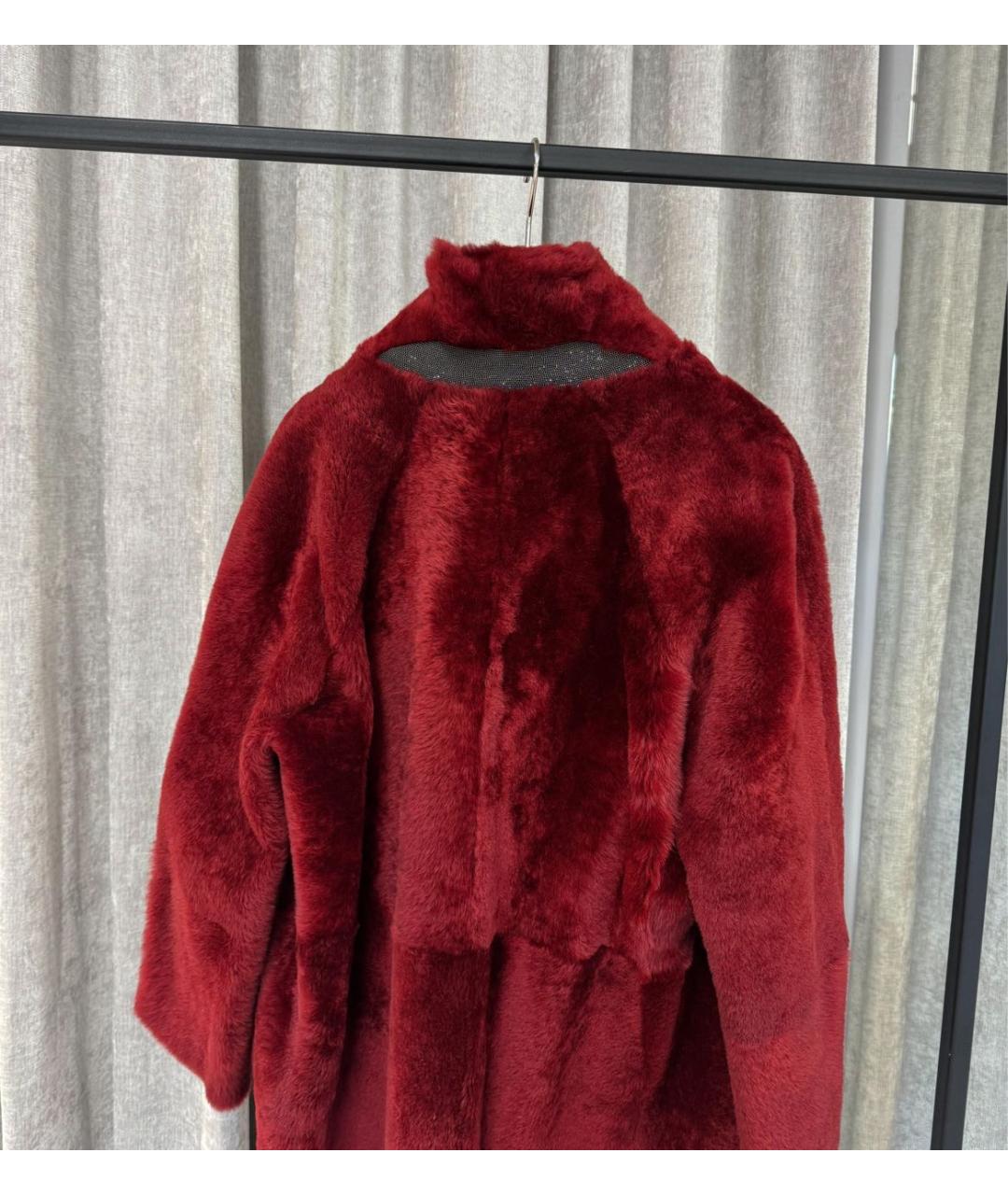 BRUNELLO CUCINELLI Красная меховая дубленка, фото 7