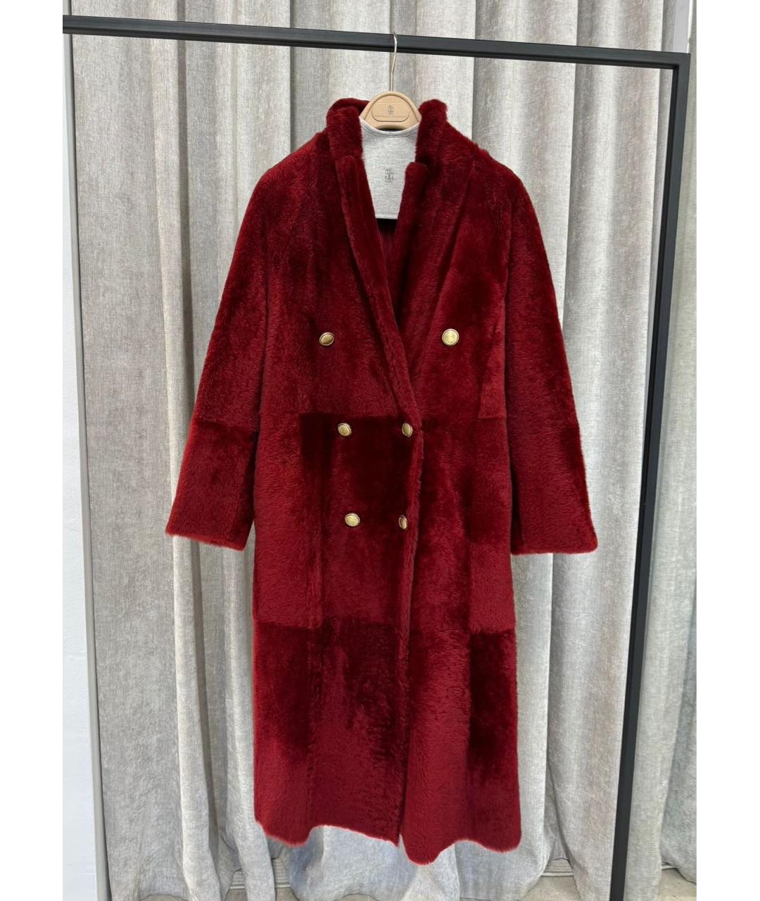 BRUNELLO CUCINELLI Красная меховая дубленка, фото 6