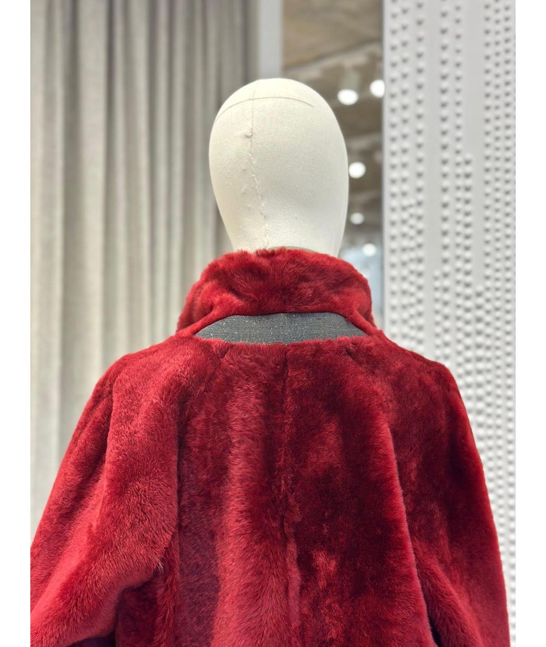 BRUNELLO CUCINELLI Красная меховая дубленка, фото 3