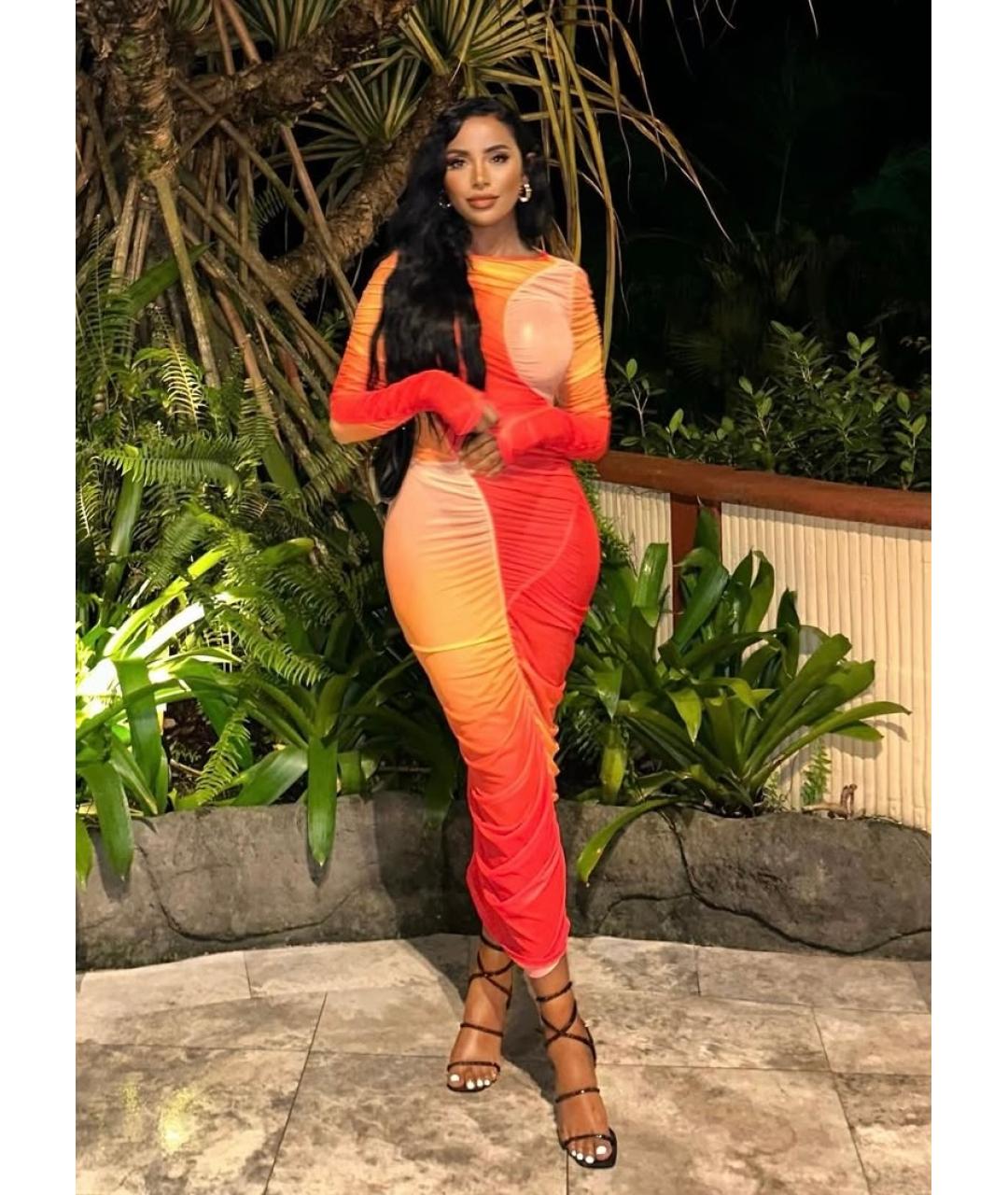 MUGLER Красное полиамидовое коктейльное платье, фото 4