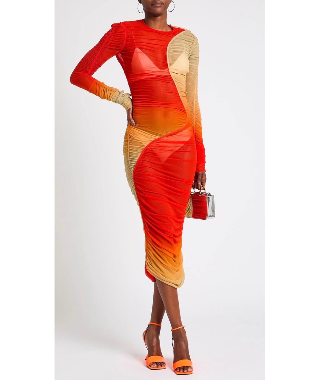 MUGLER Красное полиамидовое коктейльное платье, фото 2