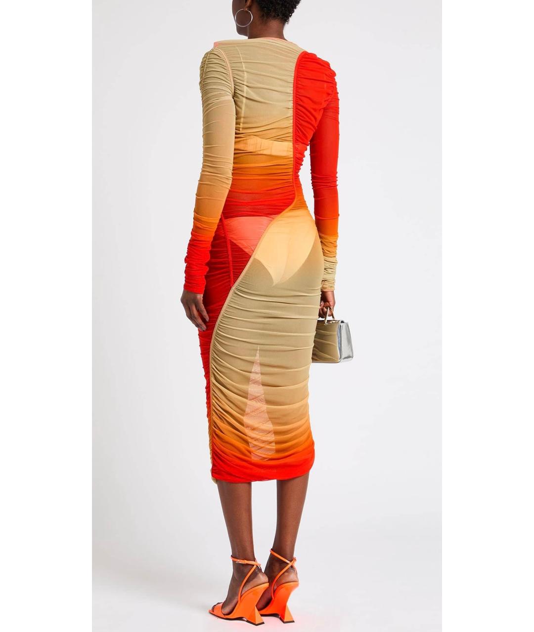 MUGLER Красное полиамидовое коктейльное платье, фото 3