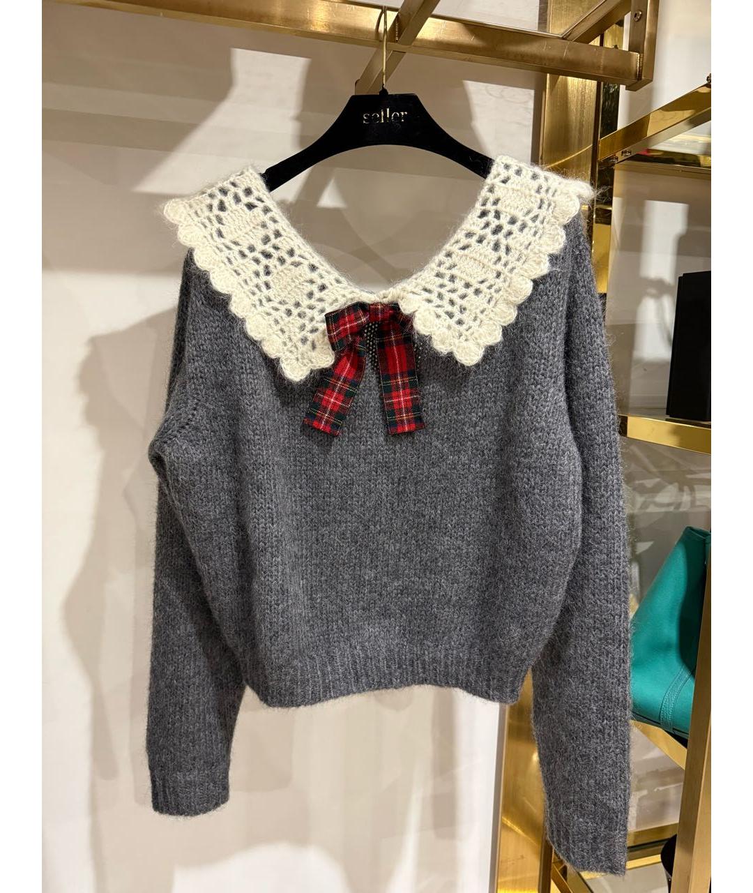 MIU MIU Серый джемпер / свитер, фото 4