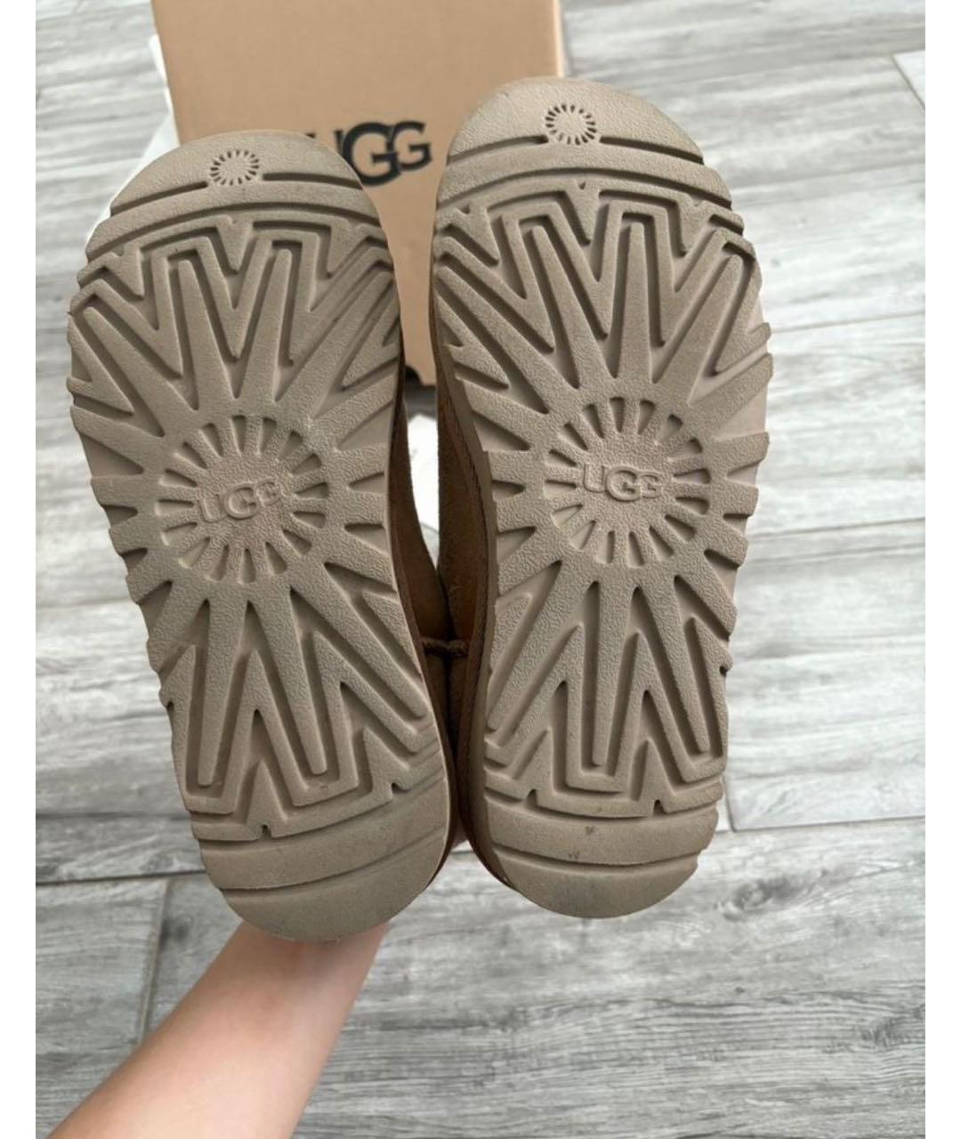 UGG AUSTRALIA Бежевые замшевые ботинки, фото 7