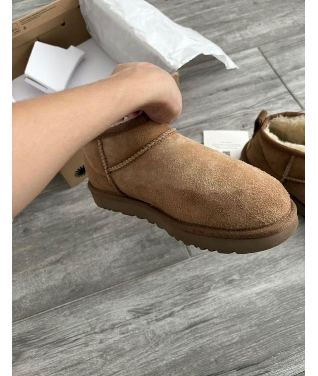 UGG AUSTRALIA Бежевые замшевые ботинки, фото 5