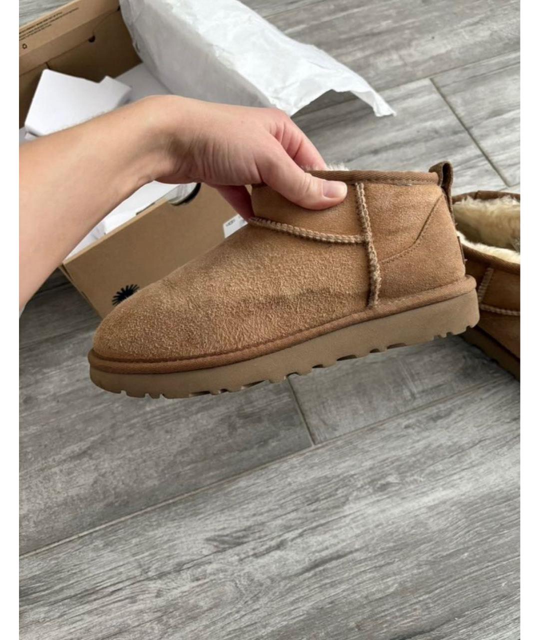 UGG AUSTRALIA Бежевые замшевые ботинки, фото 6