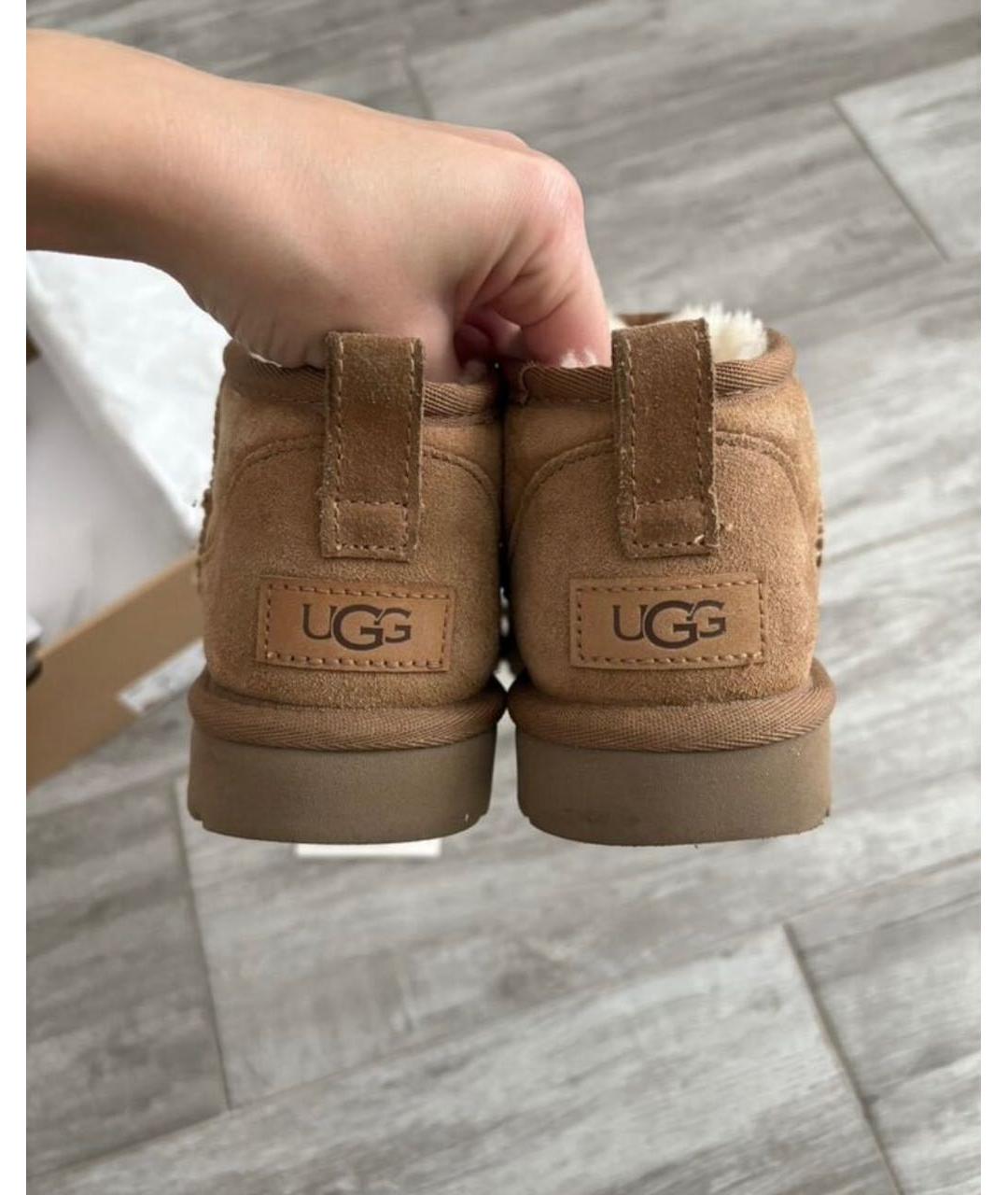 UGG AUSTRALIA Бежевые замшевые ботинки, фото 4