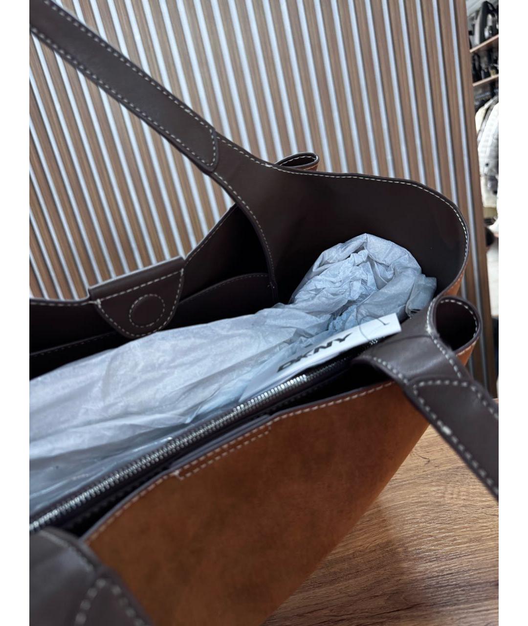 DKNY Коричневая сумка тоут из искусственной кожи, фото 4