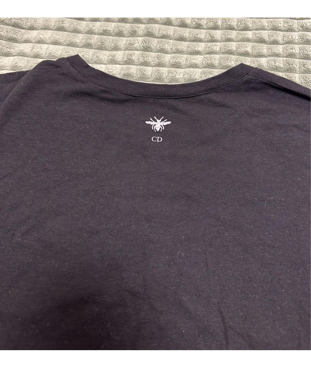 CHRISTIAN DIOR Черная хлопковая футболка, фото 2