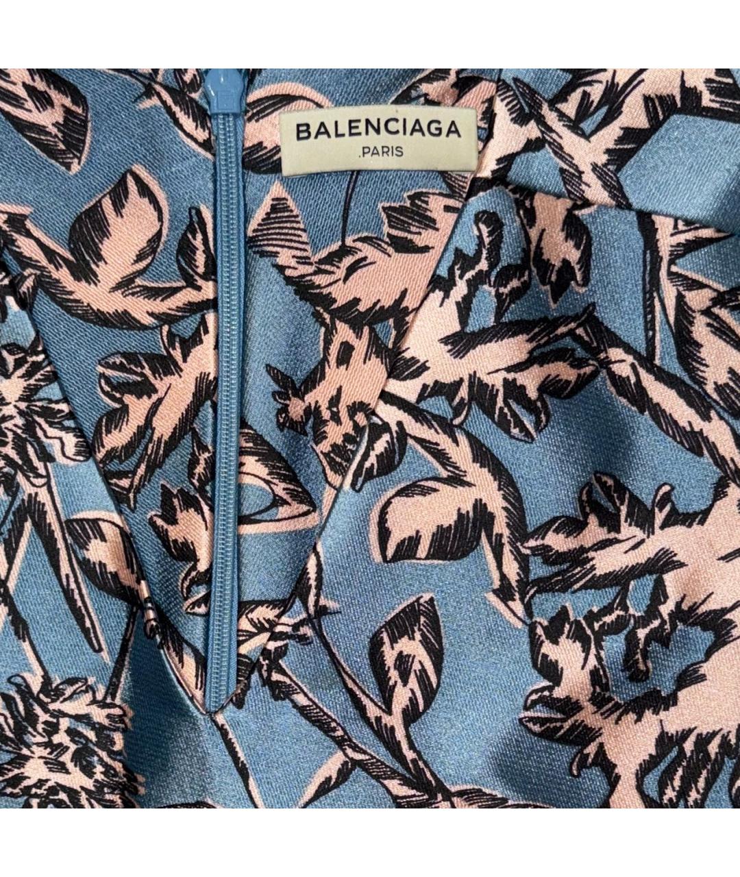 BALENCIAGA Голубое шелковое платье, фото 3