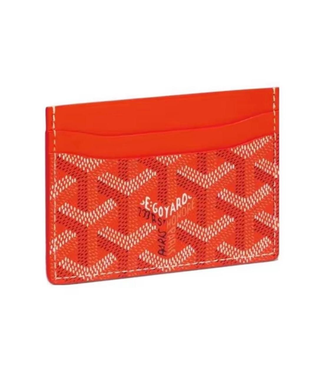 GOYARD Оранжевый кожаный кардхолдер, фото 1