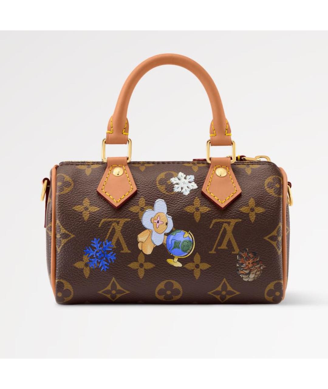 LOUIS VUITTON Коричневая сумка с короткими ручками, фото 4