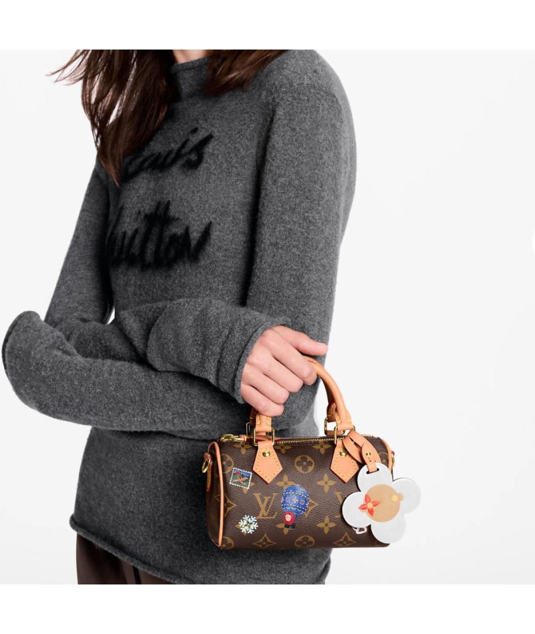 LOUIS VUITTON Коричневая сумка с короткими ручками, фото 5