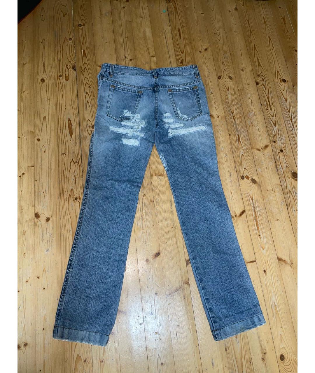 DOLCE&GABBANA Голубые хлопковые прямые джинсы, фото 2