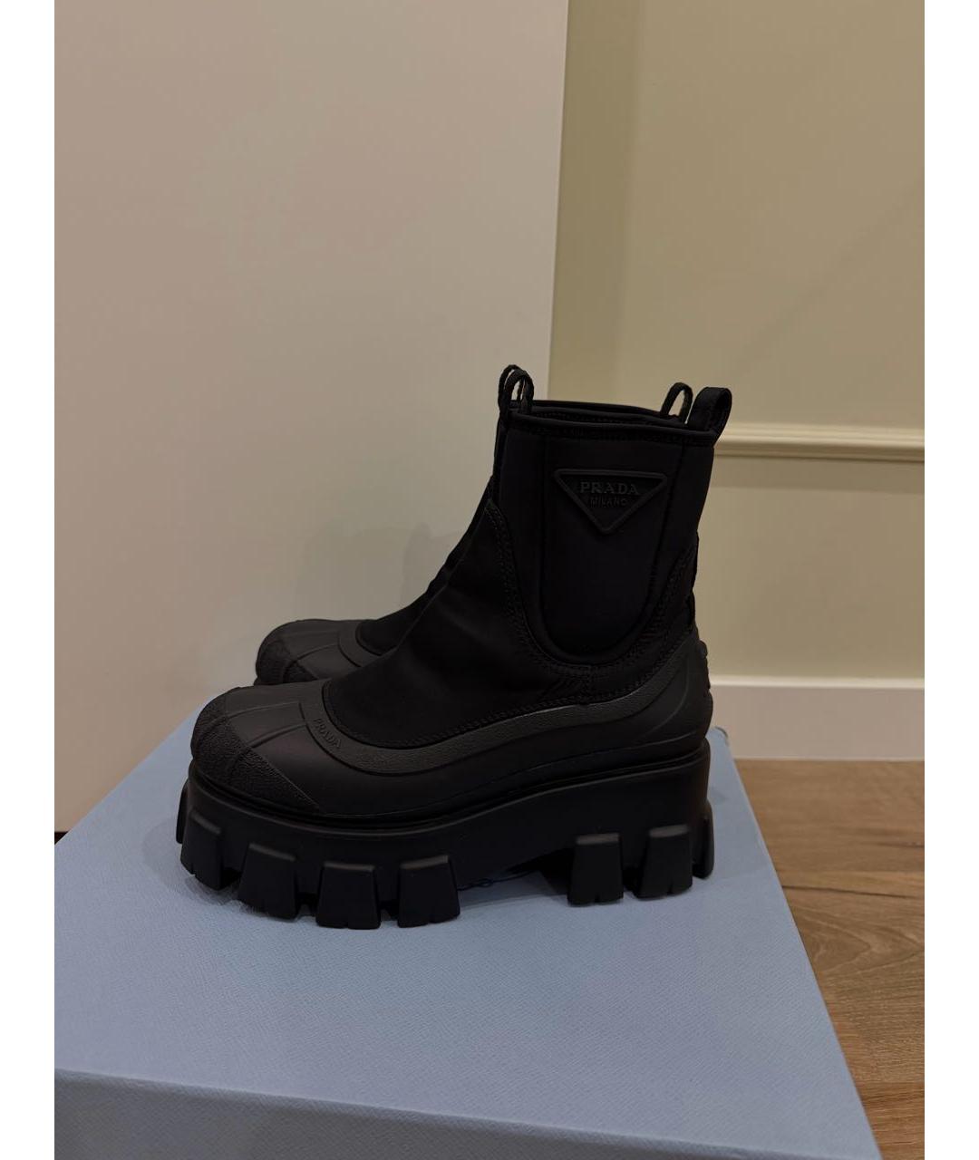 PRADA Черные резиновые ботинки, фото 6