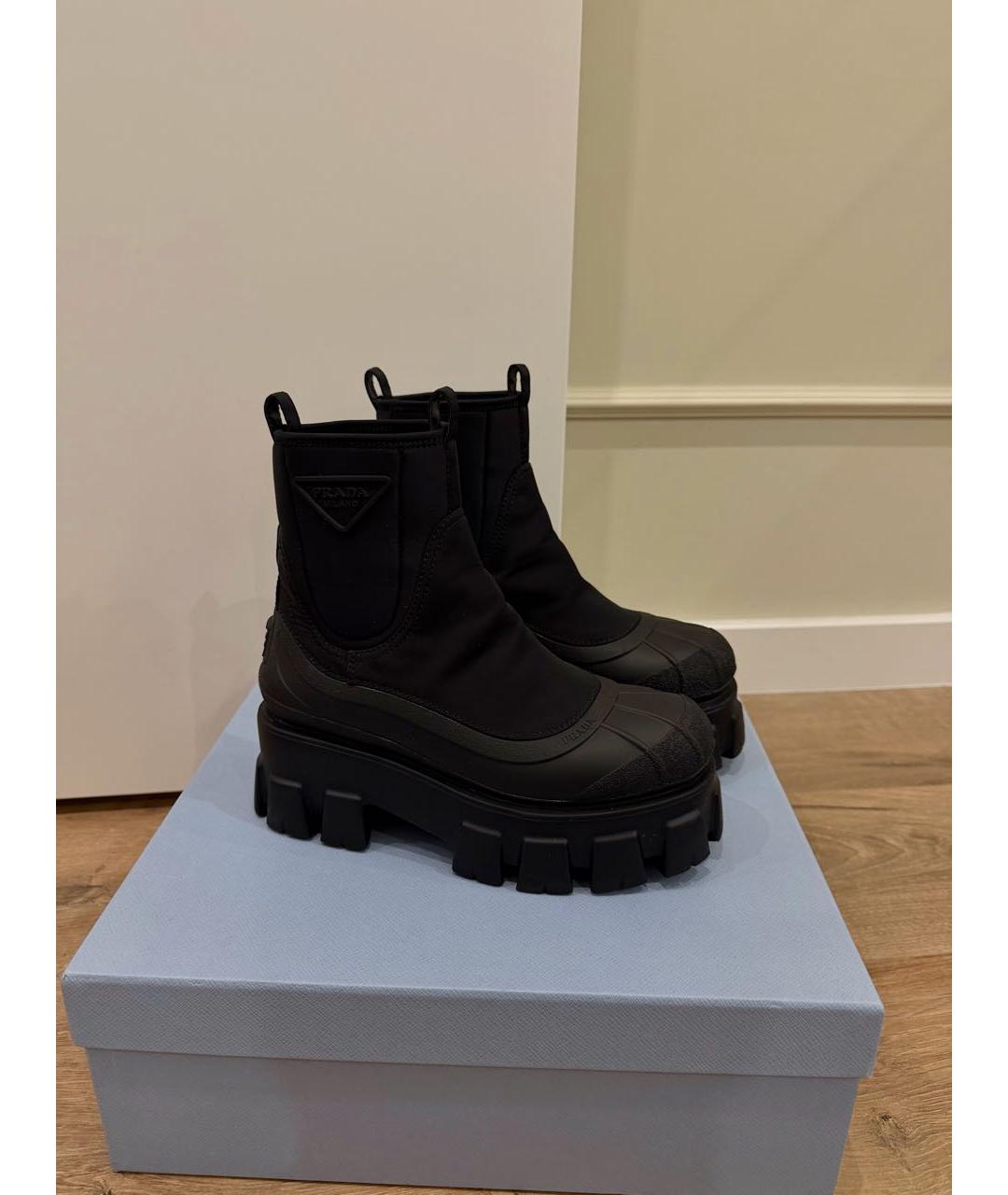 PRADA Черные резиновые ботинки, фото 5