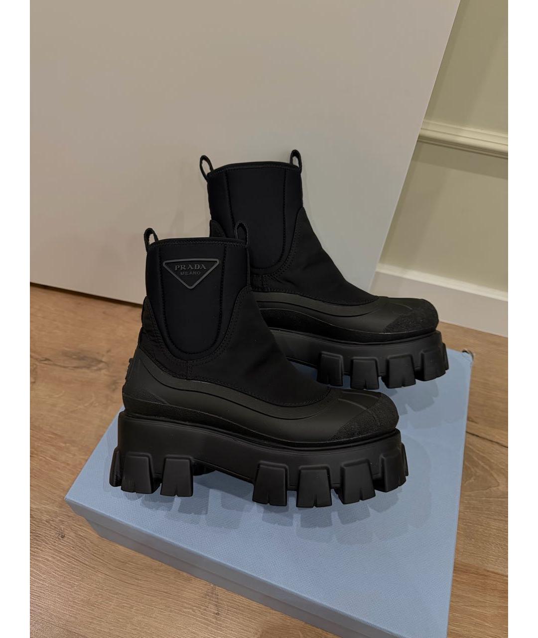 PRADA Черные резиновые ботинки, фото 2