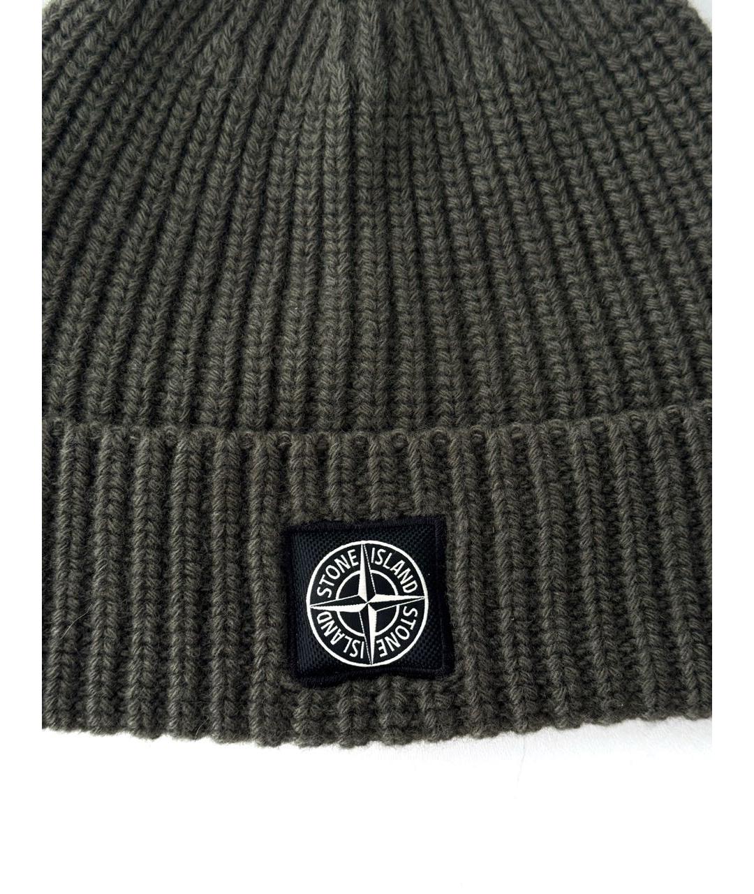 STONE ISLAND Зеленая шерстяная шапка, фото 3