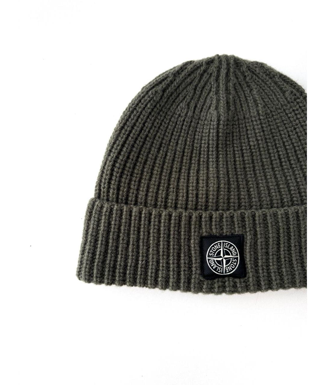 STONE ISLAND Зеленая шерстяная шапка, фото 2