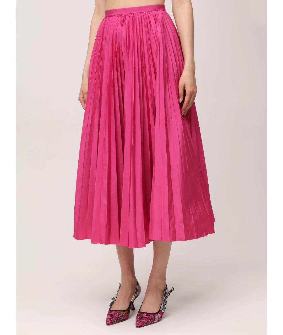 CHRISTIAN DIOR Розовая полиэстеровая юбка миди, фото 4