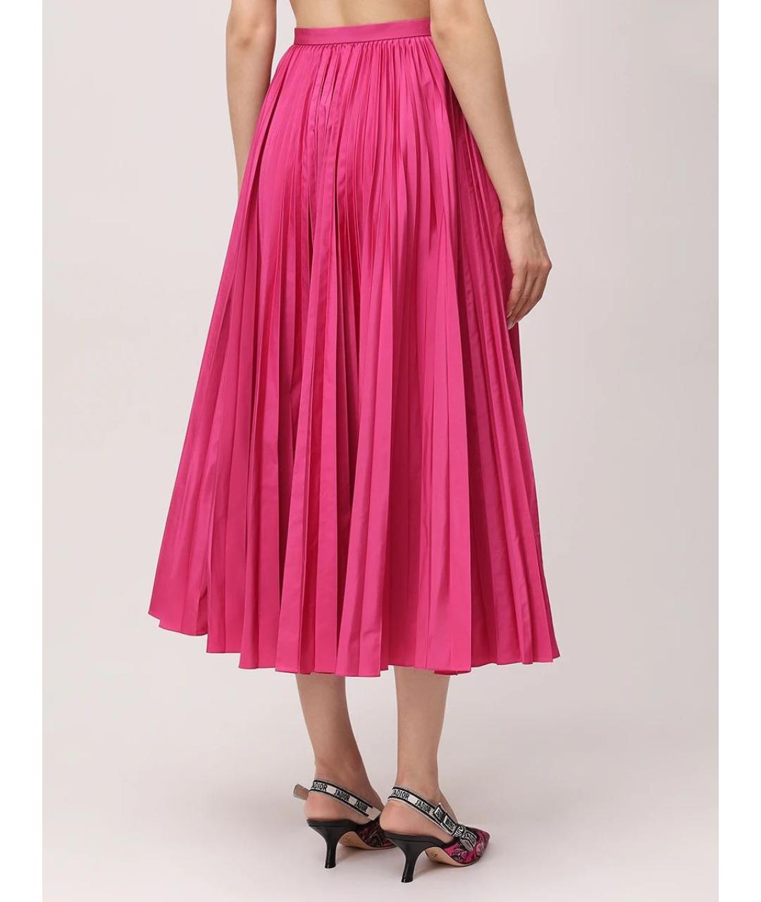 CHRISTIAN DIOR Розовая полиэстеровая юбка миди, фото 3